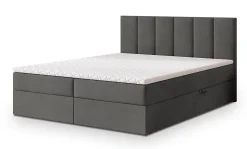 Lit Boxspring MERIL 160X200 CM KRONOS 15, Gris, Lit avec matelas et rangement