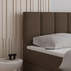 Lit Boxspring MERIL 180X200 CM SAWANA 16, Marron, Lit avec matelas et rangement