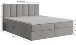Lit Boxspring MERIL 180X200 CM SAWANA 16, Marron, Lit avec matelas et rangement