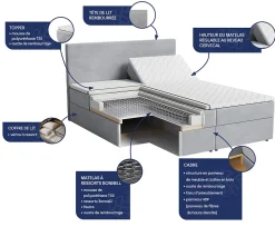 Lit Boxspring MILARA 160X200 CM TILIA 52, Cuivre, Lit avec matelas et rangement