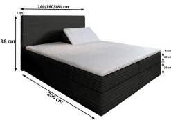 Lit Boxspring MILARA 160X200 CM TILIA 52, Cuivre, Lit avec matelas et rangement