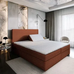 Lit Boxspring MILARA 160X200 CM TILIA 52, Cuivre, Lit avec matelas et rangement