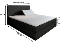 Lit Boxspring MILARA 140X200 CM TILIA 52, Cuivre, Lit avec matelas et rangement
