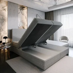 Lit Boxspring MILARA 140X200 CM TILIA 52, Cuivre, Lit avec matelas et rangement