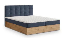 Lit Boxspring MOLVEN 180X200 CM SORO 76, Bleu, Lit avec matelas et rangement