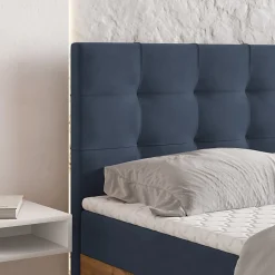 Lit Boxspring MOLVEN 180X200 CM SORO 76, Bleu, Lit avec matelas et rangement