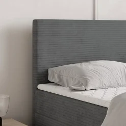 Lit Boxspring NIRA 180X200 CM ROMA 24, Gris, Lit avec matelas et rangement