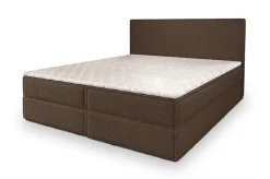 Lit Boxspring PELLIO 140X200 CM QUELLE 25, Marron, Lit avec matelas et rangement