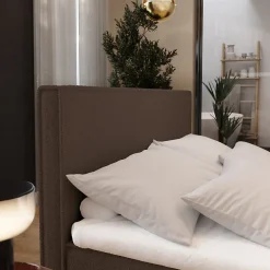 Lit Boxspring PELLIO 140X200 CM QUELLE 25, Marron, Lit avec matelas et rangement