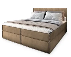 Lit Boxspring PELLIO 180X200 CM MONOLITH 09, Beige, Lit avec matelas et rangement