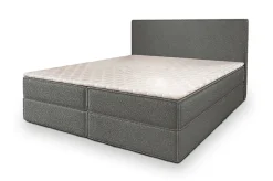 Lit Boxspring PELLIO 160X200 CM QUELLE 92, Gris, Lit avec matelas et rangement