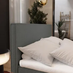 Lit Boxspring PELLIO 160X200 CM QUELLE 92, Gris, Lit avec matelas et rangement