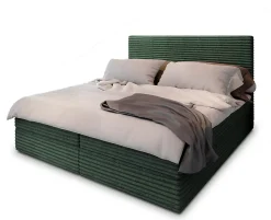 Lit Boxspring PISA 180X200 CM TILIA 39, Vert foncé, Lit avec matelas et rangement