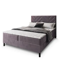 Lit Boxspring ROKIS 180X200 CM MONOLITH 62, Lilas, Lit avec matelas et rangement