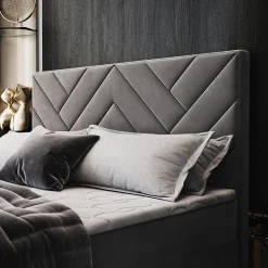 Lit Boxspring ROKIS 180X200 CM MONOLITH 62, Lilas, Lit avec matelas et rangement