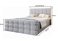 Lit Boxspring SLAT 180X200 CM COSMIC 10, Beige, Lit avec matelas et rangement