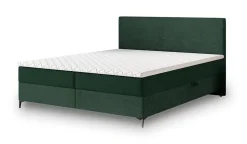 Lit Boxspring TORREL 160X200 CM POSO 14 + KRONOS 14, Vert foncé, Lit avec matelas et rangement