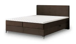 Lit Boxspring TORREL 180X200 CM POSO 06 + KRONOS 06, Marron, Lit avec matelas et rangement