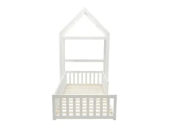 Lit cabane 90 x 190 cm - Pin et MDF - Blanc - VARLAINE