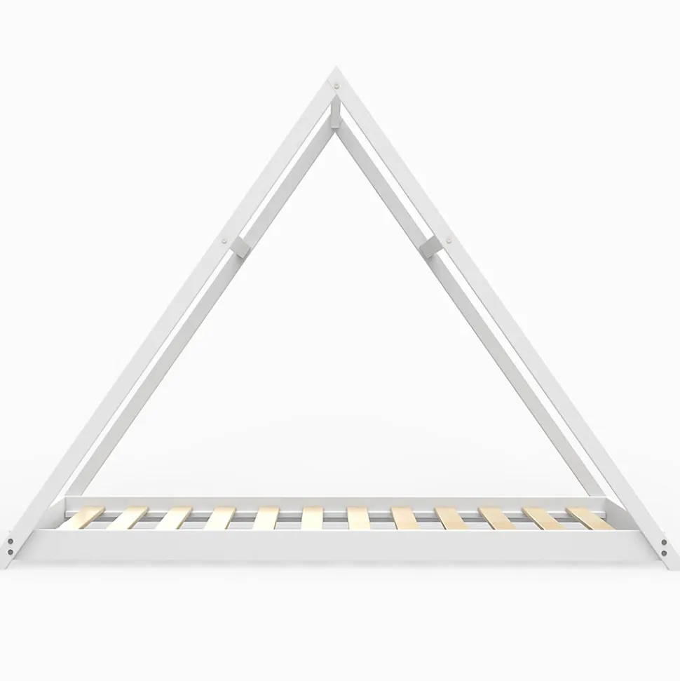 Lit cabane APACHE 90x190 + 1 sommier / Blanc