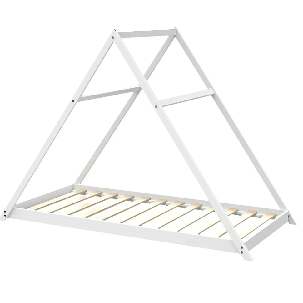 Lit cabane APACHE 90x190 + 1 sommier / Blanc