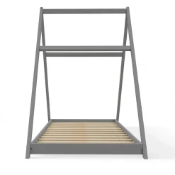 Lit cabane APACHE 90x190 + 1 sommier / Gris