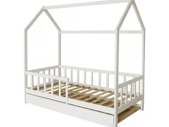 Lit cabane enfant avec tiroir "Paloma" 90 x 190 cm Blanc