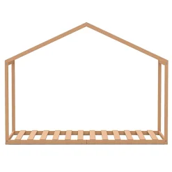 Lit cabane enfant 90x190cm bois massif WATE Naturel inclus sommier