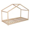 Lit cabane enfant 90x190cm bois massif KITO Naturel inclus sommier