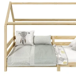 Lit cabane FINA 90 x 190 cm, en pin massif naturel