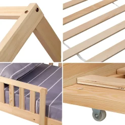 Lit cabane gigogne pour enfant 190x90cm en bois MARCEAU - HAPPY GARDEN