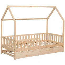 Lit cabane gigogne pour enfant 190x90cm en bois MARCEAU - HAPPY GARDEN