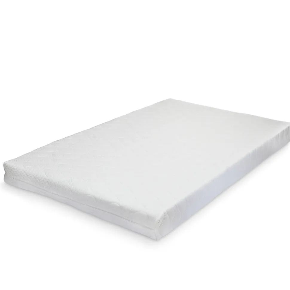 Lit cabane Hesel avec matelas à mousse froid 90 x 200 cm blanc en.casa