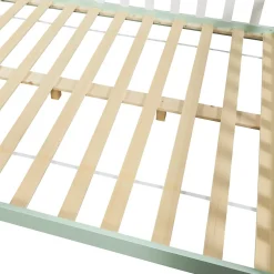 Lit cabane Hesel pour enfants bois de pin 120 x 200 cm vert menthe en.casa