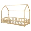Lit cabane Hesel pour enfants bois de pin 90 x 200 cm naturel en.casa