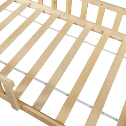 Lit cabane Hesel pour enfants bois de pin 90 x 200 cm naturel en.casa