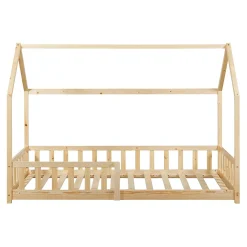 Lit cabane Hesel pour enfants bois de pin 90 x 200 cm naturel en.casa