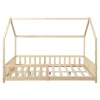Lit cabane Hesel pour enfants bois de pin 120 x 200 cm naturel en.casa
