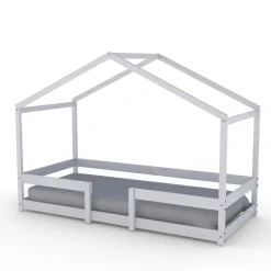 Lit cabane INDIANA 90x190 + sommier / blanc