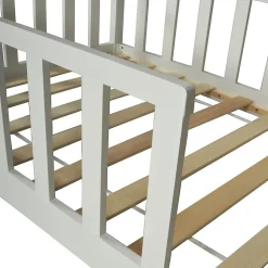 Lit cabane Kiwi 90x190 avec sommier et matelas /Blanc