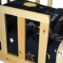 Lit cabane Kiwi 70x140 avec sommier et matelas /Naturel