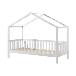 Lit cabane MH 90x200 Sommier inclus Vipack Dallas - Blanc