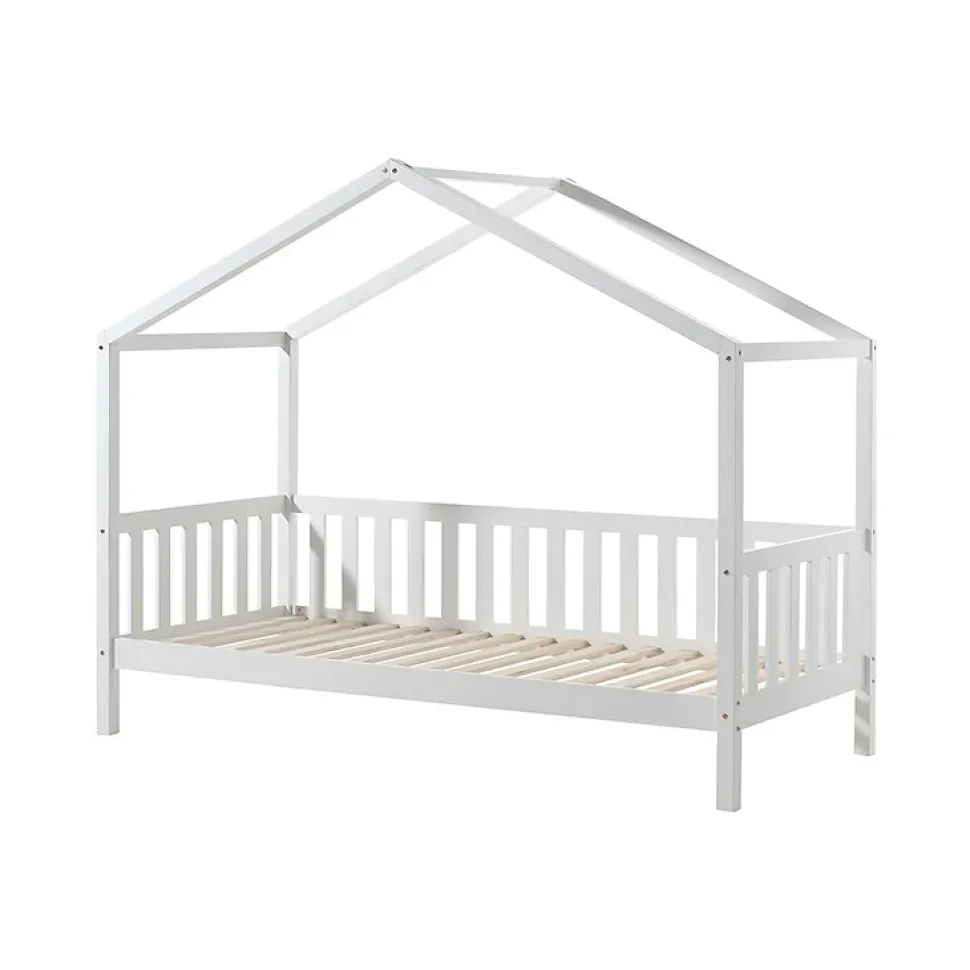 Lit cabane MH 90x200 Sommier inclus Vipack Dallas - Blanc