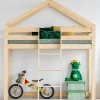 Lit cabane mi-hauteur 90x190 sommier inclus Jeanne Bois