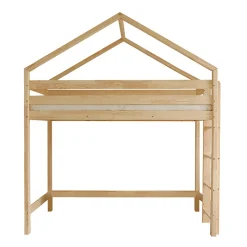 Lit cabane mi-hauteur 90x190 sommier inclus Candice Bois