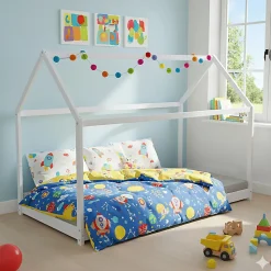 Lit cabane PANDA 90x200 + 1 sommier / Blanc