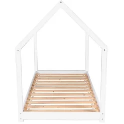 Lit cabane PANDA 90x190 + 1 sommier / Blanc