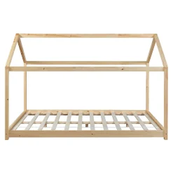 Lit cabane pour enfant Cerro bois de pin contreplaqué 120 x 200 cm naturel en.casa