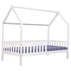 Lit cabane pour enfant 190x90cm blanc MARCEAU - HAPPY GARDEN