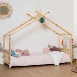 Lit cabane pour enfant 190x90cm en bois GASPARD - HAPPY GARDEN
